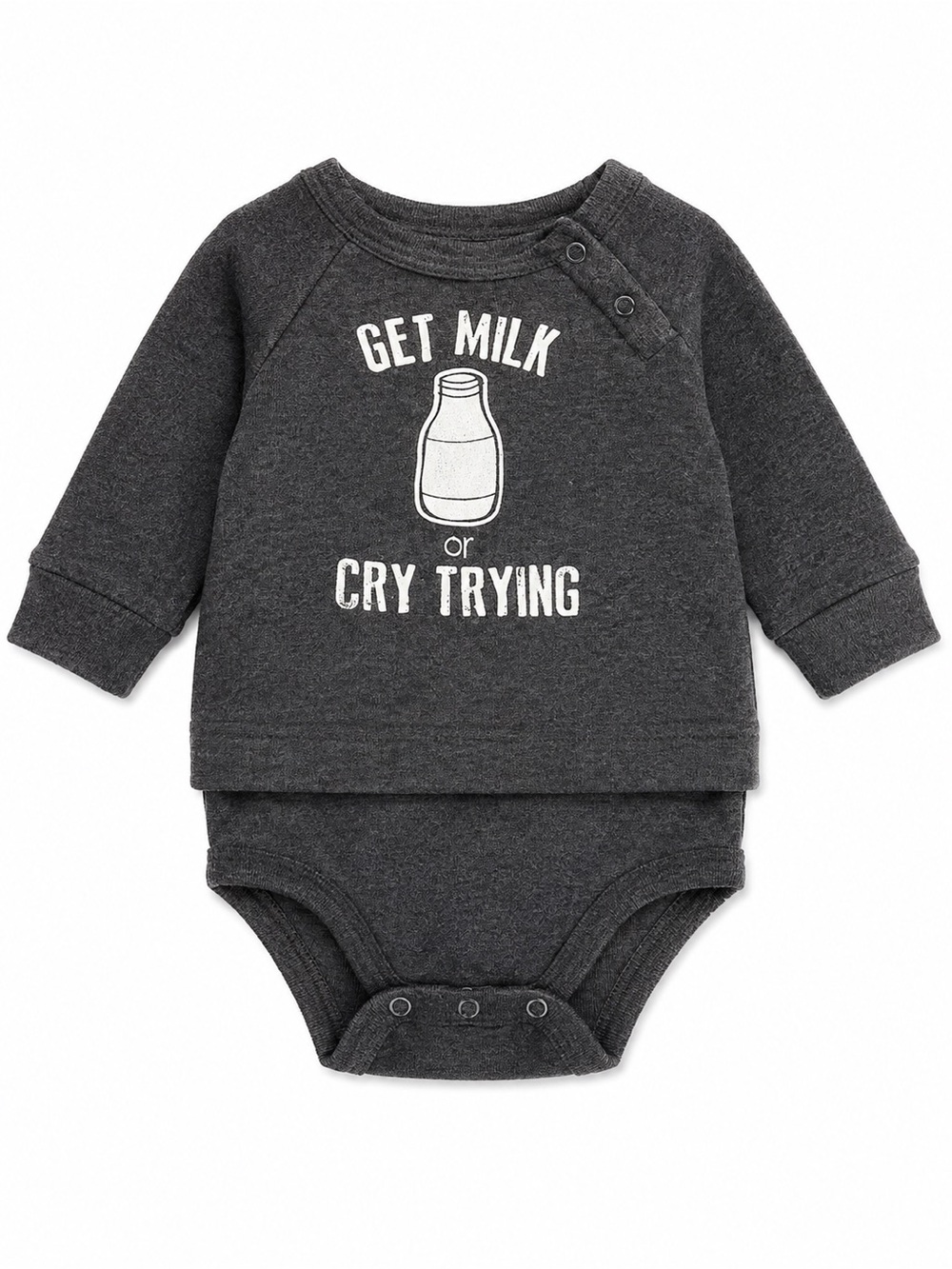 Emily and Oliver Charcoal 'Get Milk or Cry Trying' Bodysuit sweater